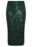 Bottle Green Sequin Skirt - oneinmelon