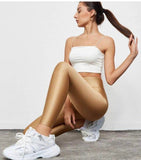 Gold Glossy Leggings - oneinmelon