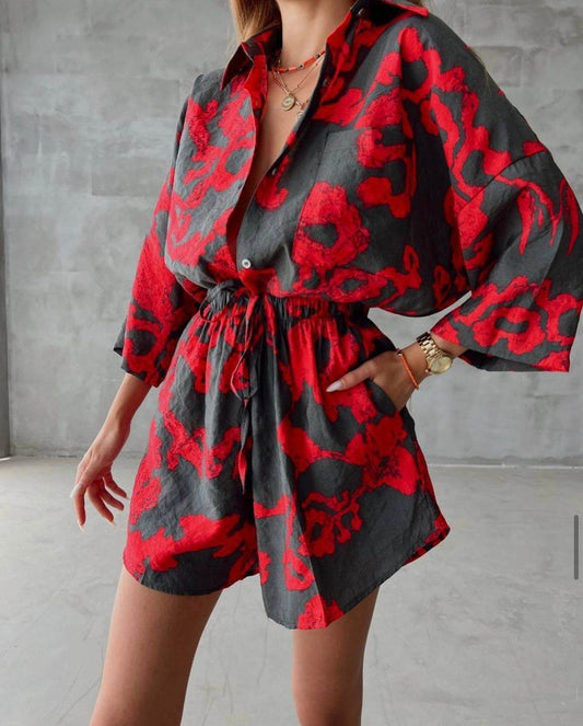 RED PRINT Summer Co-Ord Set - oneinmelon