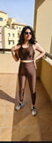 Choco Glossy legging + Tank Top - oneinmelon