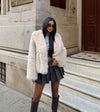 Beige Faux fur jacket - oneinmelon