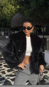 Black Faux fur jacket - oneinmelon