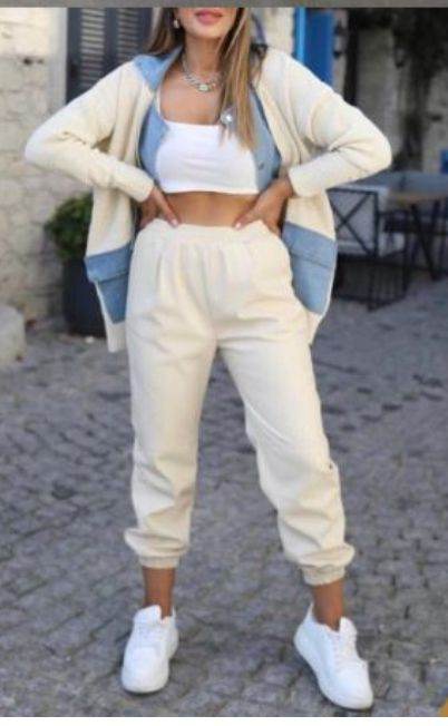 White Faux Leather Jogger - oneinmelon