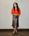 Leopard Print Satin Skirt - oneinmelon