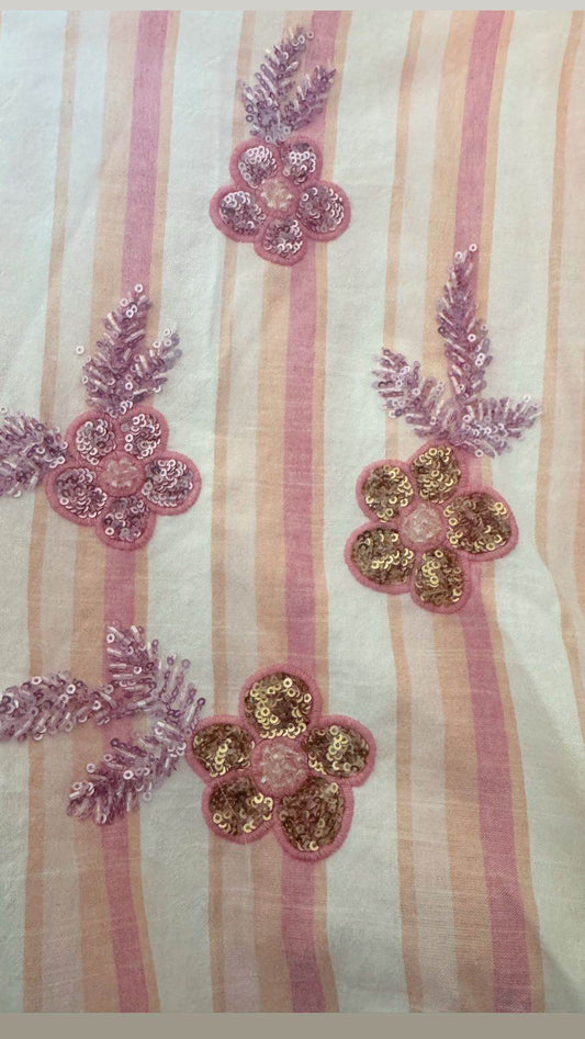 Cotton linen shirt one size-with sequin work - oneinmelon