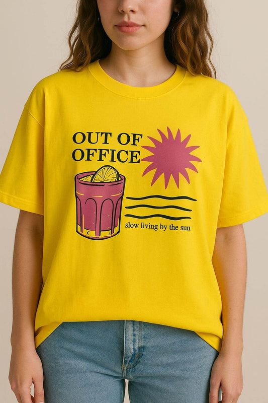 Cotton printed t-shirt - Yellow - oneinmelon