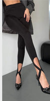 Criss  cross leggings cotton spandex