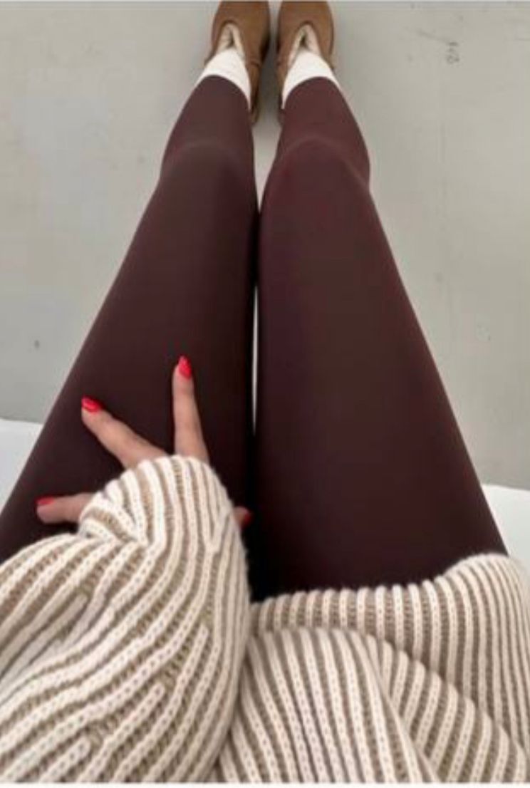 Cotton fleece non ribbed leggings