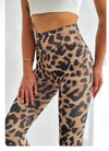Beige Leopard print fleece leggings