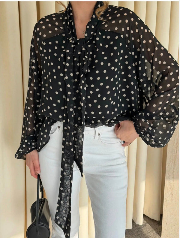 Georgette polka dots Top