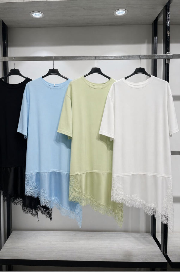 Asymmetric Relaxed Lace Tee