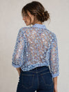 Floral 3D net shirt