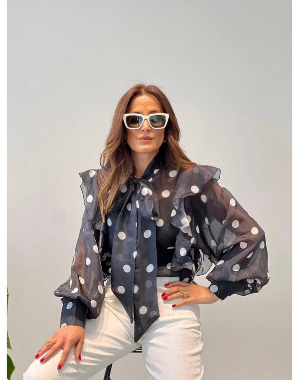 Organza polka dot shirt
