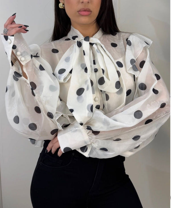 Organza polka dot shirt