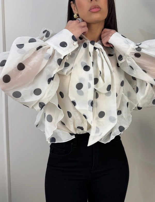 Organza polka dot shirt