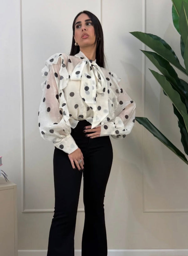 Organza polka dot shirt