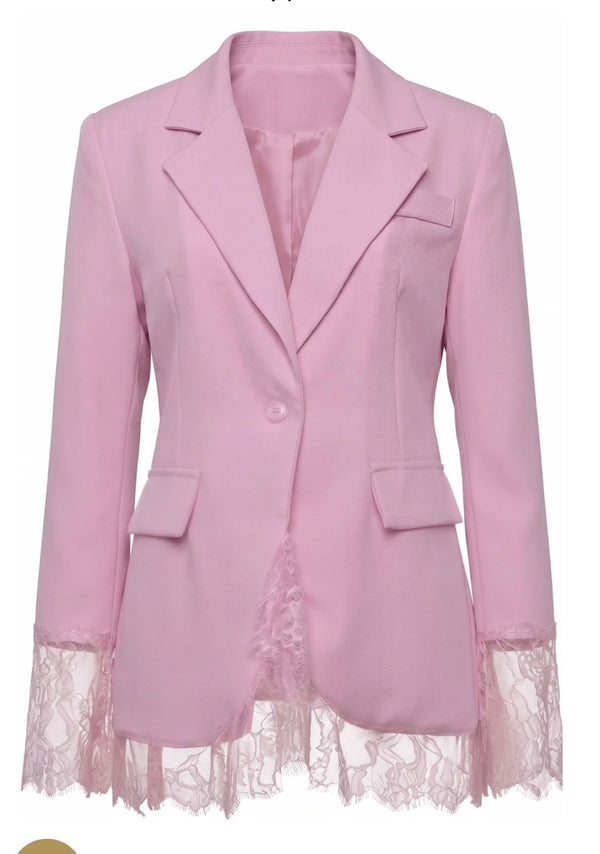 Pink Lace Blazer