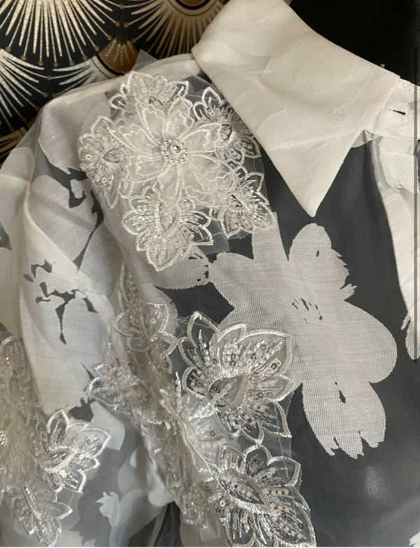 Floral Sheer Organza Shirt
