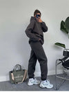 Oversized hoodie with jogger with fleece