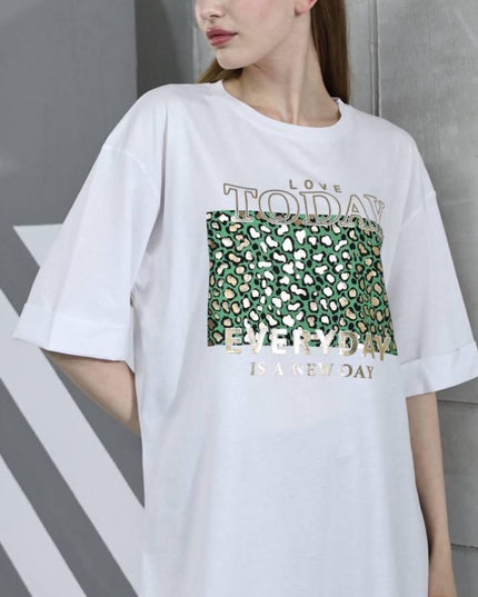White Emerald Print T-Shirt