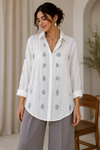 White linen shirt with sequin