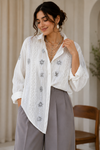 White linen shirt with sequin