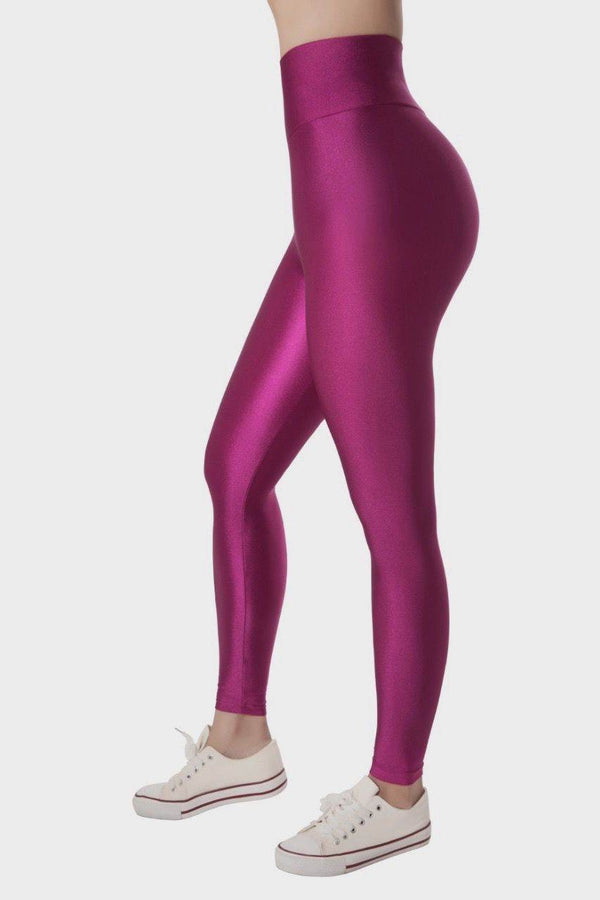 Berry Pink Glossy Leggings - oneinmelon