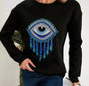 Black Evil Eye Sweatshirt - oneinmelon