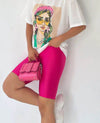 Bubblegum Pink Biker Short - oneinmelon