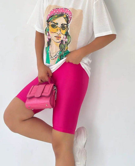 Bubblegum Pink Biker Short - oneinmelon