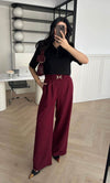 Burgundy Wide leg pants - oneinmelon