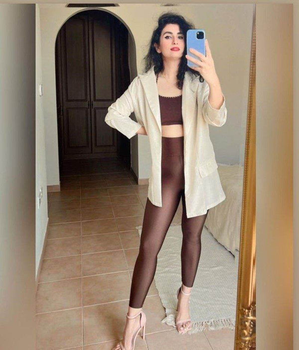 Choco Glossy Leggings - oneinmelon