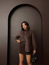 Suede Embroidered shirt
