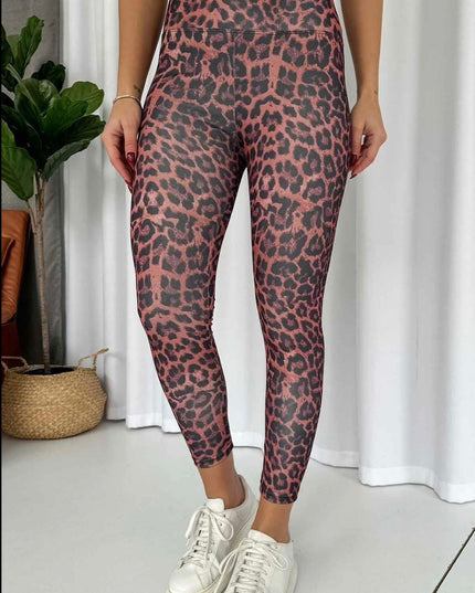 Leopard fleece leggings