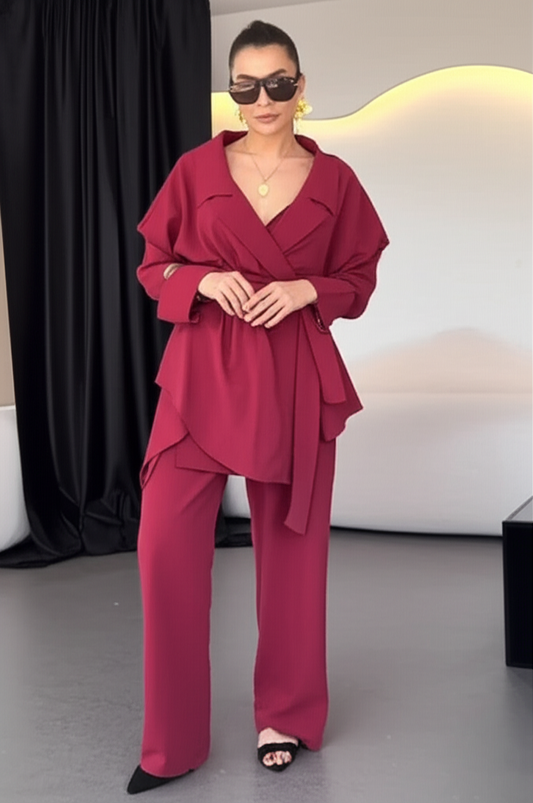 Women’s Wrap-Front Co-Ord Set