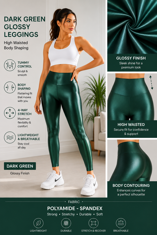 Dark Green Glossy Legging