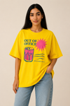 Cotton Printed Oversized T-shirt - Yellow
