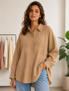 Cotton viscose sequin embellished shirt