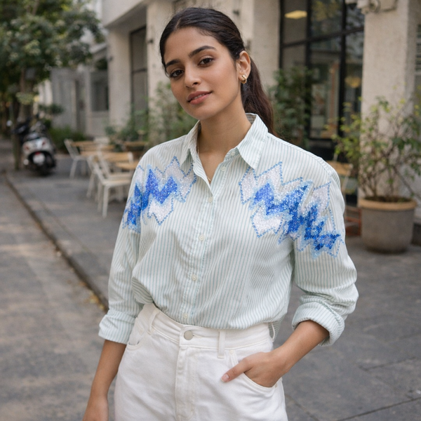 Cotton sequin shirt