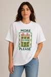 Cotton Printed Oversized T-shirt - White (More Olives Please)