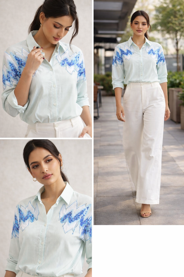 Cotton sequin shirt