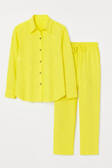 Linen Blend Rhinestone Co-Ord Set