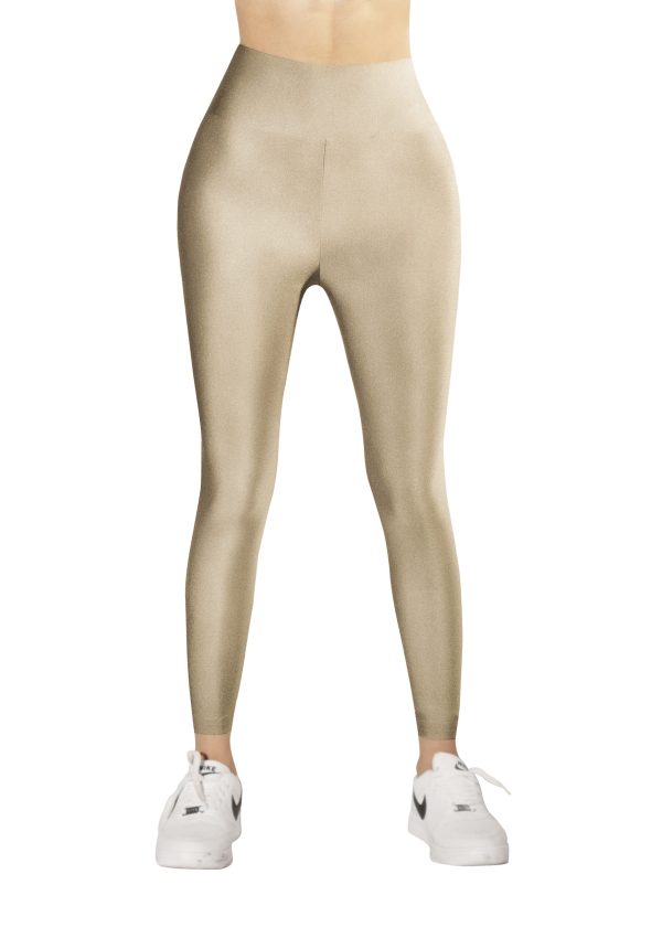 Beige Glossy Leggings