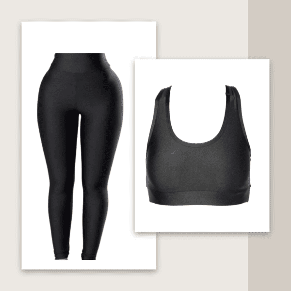 Black Glossy legging + Tank Top