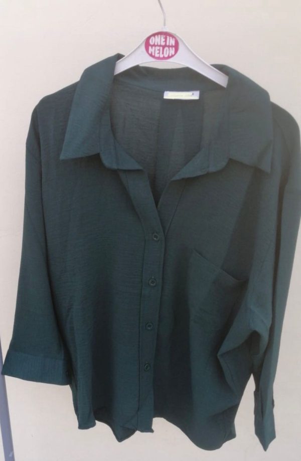 Dark Green Viscose Shirts One Size