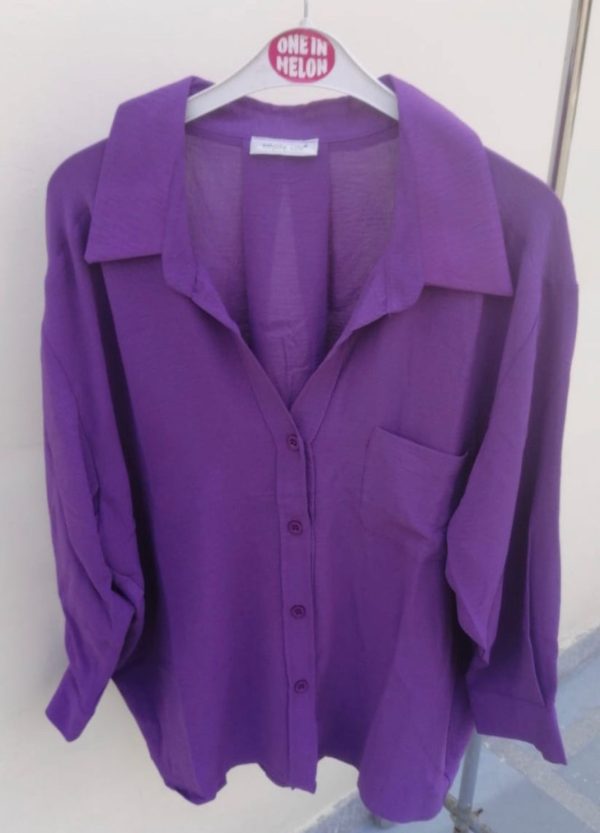 Purple Viscose Shirts One Size