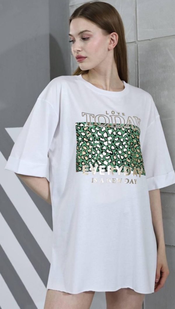 White Emerald Print T-Shirt