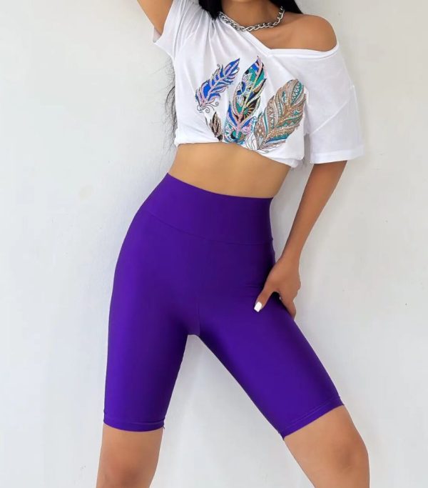 Purple Biker Short