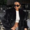 black faux fur jacket