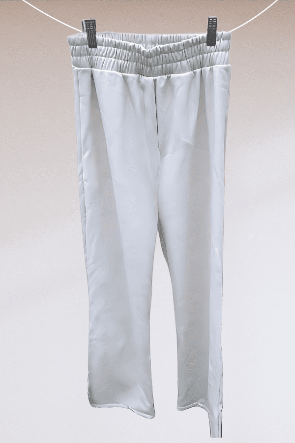 White Straight fit leather pants